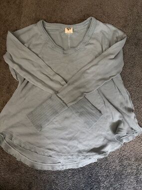 We The Free baby blue Waffle-Pocket Thermal Top